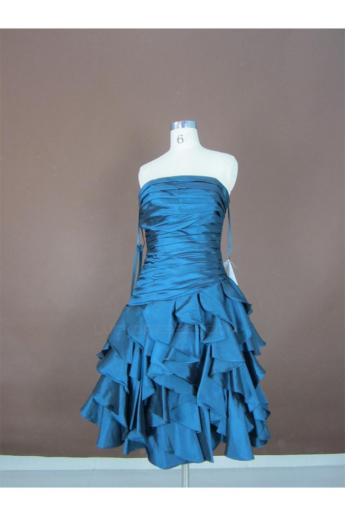A-Line Strapless Short Prom Evening Formal Party Dresses ED010755