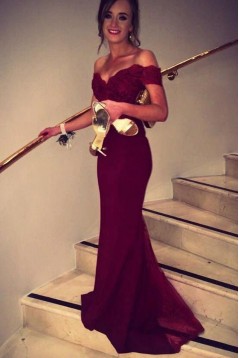 Mermaid Off-the-Shoulder Long Prom Evening Formal Party Dresses ED010771