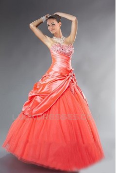 Ball Gown Strapless Beaded Prom Evening Dresses ED010785