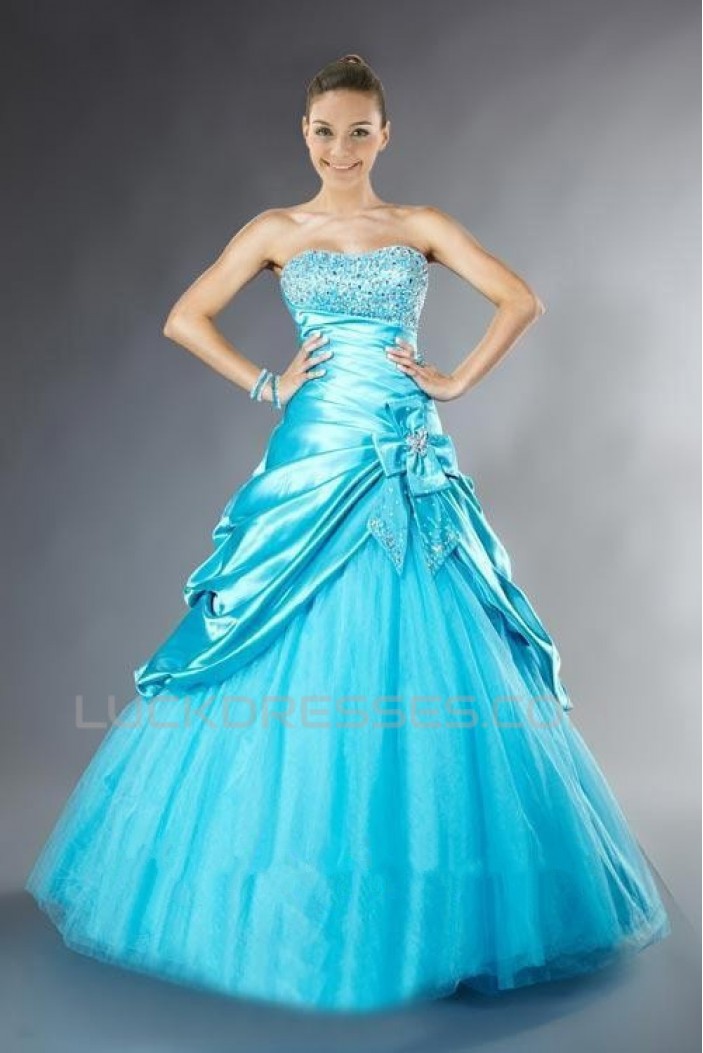 Ball Gown Strapless Beaded Prom Evening Dresses ED010785