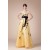 A-Line Strapless Black Yellow Long Prom Evening Dresses ED010799