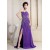 A-Line Sweetheart Beaded Long Purple Chiffon Prom Evening Dresses ED010810