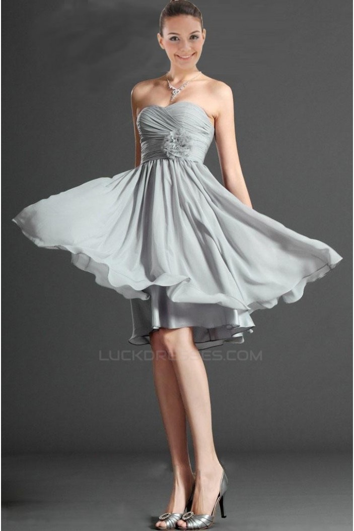 A-Line Sweetheart Short Chiffon Prom Evening Dresses Bridesmaid Dresses ED010832