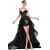 High Low Sweetheart Black Sequins Cocktail Prom Evening Dresses ED010833