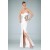 Sheath Beaded Sweetheart Long White Prom Evening Dresses ED010848