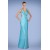 Sheath V-Neck Blue Long Chiffon Prom Evening Formal Dresses ED010864