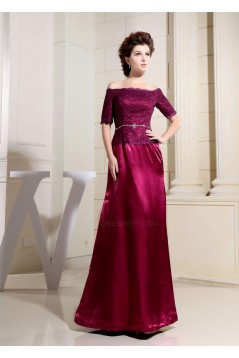 Off-the-Shoulder Short Sleeve Long Prom Evening Formal Dresses ED010875