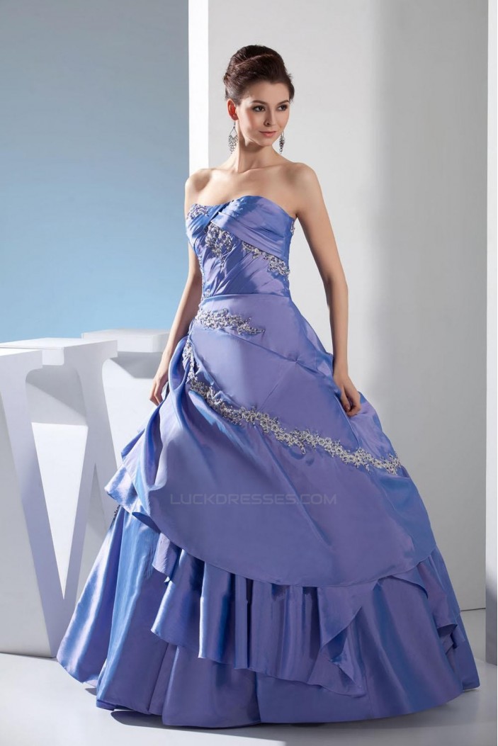 Ball Gown Strapless Long Prom Evening Formal Dresses ED010905