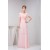 Sheath/Column Cap Sleeve Pink Long Chiffon Prom Evening Formal Dresses ED010918