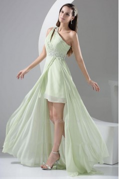 Beaded One-Shoulder Long Chiffon Prom Evening Formal Dresses ED010939