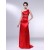 Sheath One-Shoulder Beaded Long Red Prom Evening Formal Dresses ED010968