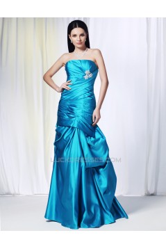 Strapless Long Blue Prom Evening Formal Dresses ED010969