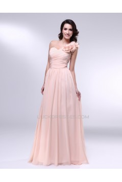A-Line One-Shoulder Long Chiffon Prom Evening Formal Dresses ED010972