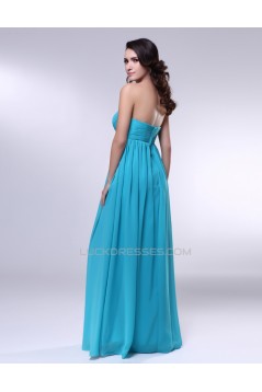 Empire Strapless Long Blue Chiffon Prom Evening Formal Dresses Maternity Dresses ED010973