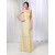 A-Line Sweetheart Long Yellow Chiffon Prom Evening Formal Dresses ED010986