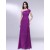 A-Line One-Shoulder Long Purple Chiffon Prom Evening Formal Dresses ED010989