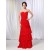 A-Line Sweetheart Long Red Chiffon Prom Evening Formal Dresses ED010992