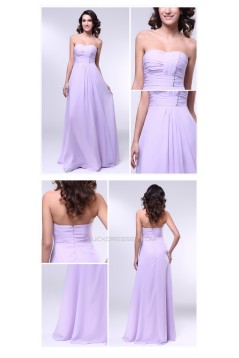 A-Line Strapless Long Chiffon Prom Evening Formal Dresses ED010997