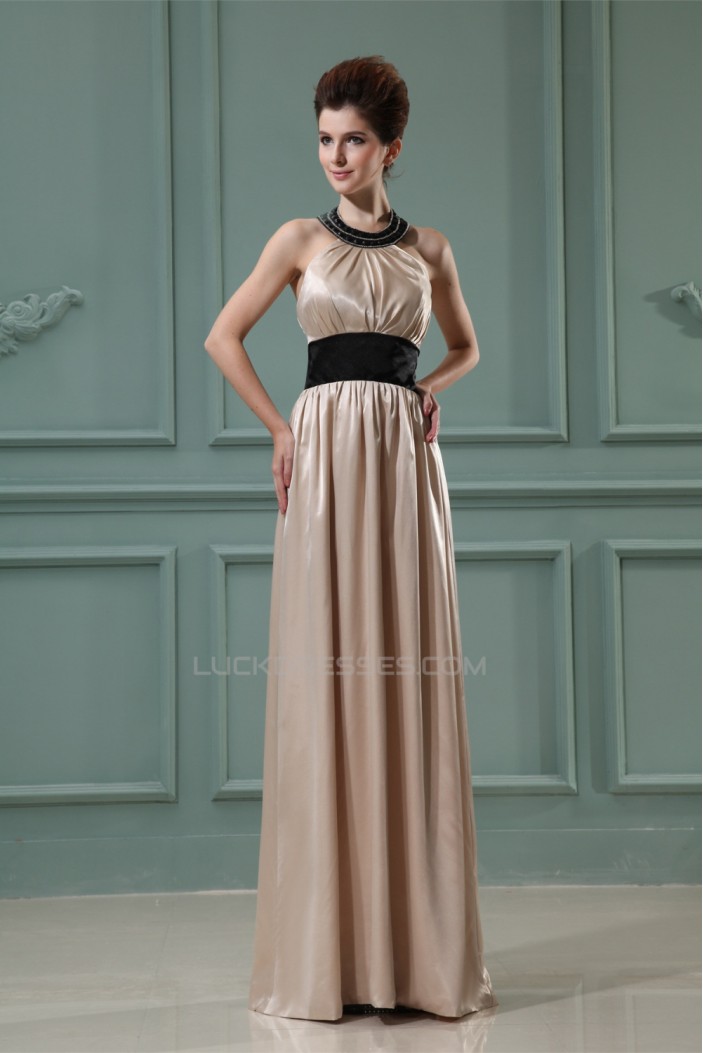 A-Line Beading Satin Elastic Woven Satin Prom/Formal Evening Dresses 02020003