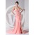 Sheath/Column Chiffon Court Train Long Pink Prom/Formal Evening Dresses 02020009