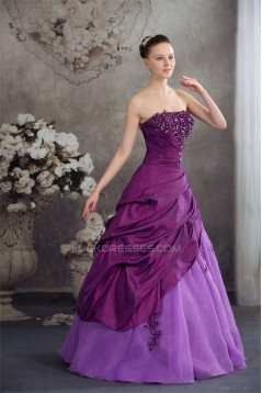 Ball Gown Strapless Floor-Length Sleeveless Purple Prom/Formal Evening Dresses 02020043
