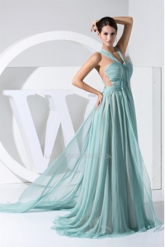 A-Line V-Neck Chiffon Long Prom/Formal Evening Bridesmaid Dresses 02020050