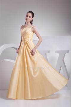 A-Line Floor-Length One-Shoulder Beading Long Prom/Formal Evening Dresses 02020065