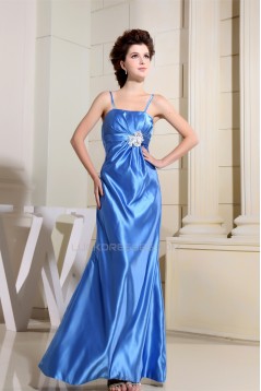 Beading A-Line Floor-Length Satin Sleeveless Prom/Formal Evening Dresses 02020066