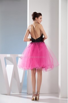 A-Line Knee-Length Beaded Netting Prom/Formal Evening Dresses 02021027