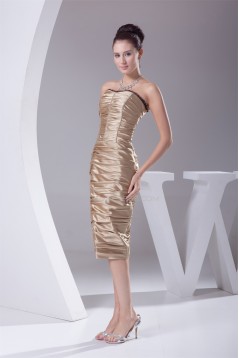 Mermaid/Trumpet Knee-Length Silk like Satin Prom/Formal Evening Dresses 02021095