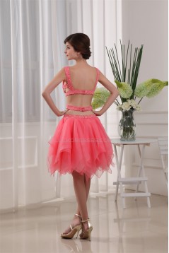 Organza Beading Sleeveless Homecoming Cocktail Party Dresses 02021103