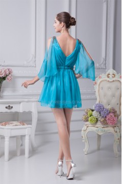 Ruffles Chiffon Silk like Satin Short/Mini Prom/Formal Evening Dresses 02021111