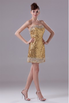 Short/Mini Soft Sweetheart Sequined Material Prom/Formal Evening Dresses 02021187