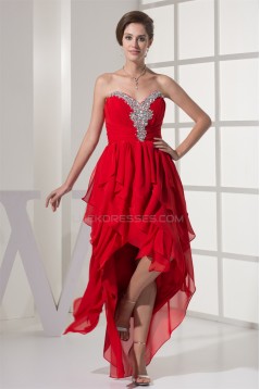 Beading Chiffon Sweetheart Short Red Prom/Formal Evening Dresses 02021204