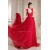 Beading V-Neck Brush Sweep Train Long Red Prom/Formal Evening Dresses 02020130