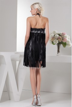 Sleeveless Sash Ribbons Short/Mini Lace Little Black Dresses 02021413