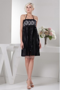 Sleeveless Sash Ribbons Short/Mini Lace Little Black Dresses 02021413