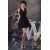 Sleeveless Short/Mini Beading A-Line Chiffon Silk like Satin Little Black Dresses 02021419