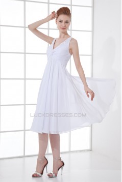 Beading A-Line Knee-Length Sleeveless Chiffon Prom/Formal Evening Bridesmaid Dresses 02021452