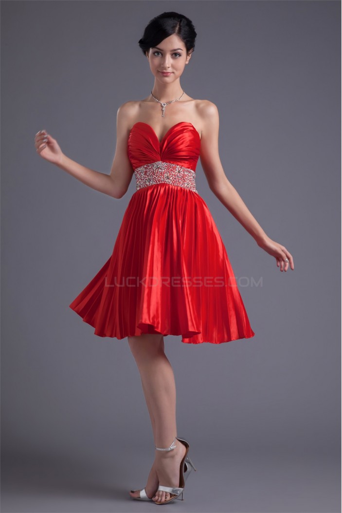 Beading Elastic Woven Satin A-Line Sweetheart Prom/Formal Evening Cocktail Dresses 02021453