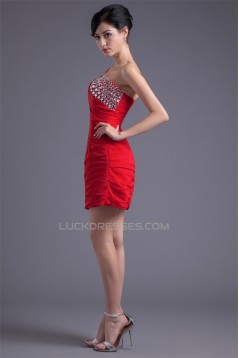 One-Shoulder Beading Short/Mini Sleeveless Prom/Formal Evening Dresses 02021475