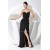 Sheath/Column Halter Floor-Length Long Black Chiffon Prom/Formal Evening Dresses 02020149