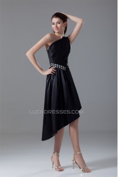 Sleeveless Ruched A-Line Asymmetrical One-Shoulder Prom/Formal Evening Dresses 02021529