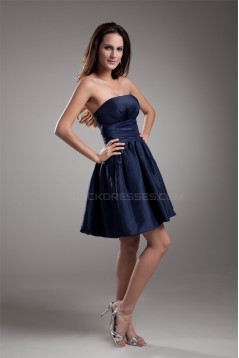 Sleeveless Short/Mini A-Line Ruffles Strapless Prom/Formal Evening Bridesmaid Dresses 02021531