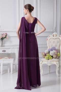 A-Line V-Neck Beading Long Purple Prom/Formal Evening Dresses 02020154