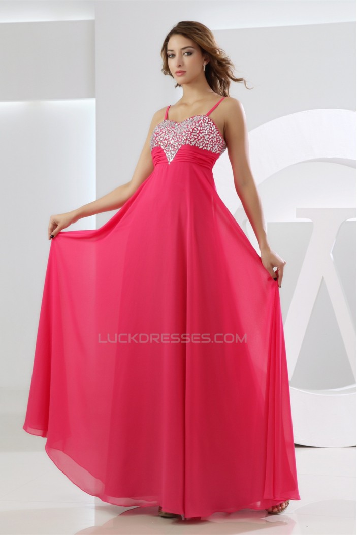 A-Line Chiffon Spaghetti Strap Beaded Prom/Formal Evening Dresses 02020157