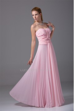 Criss Cross A-Line Sweetheart Floor-Length Long Pink Prom Evening Bridesmaid Dresses 02020167