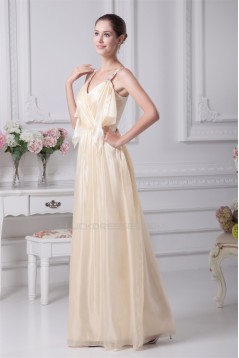 Floor-Length Beading Silk like Satin South Korean Voile Long Prom Evening Bridesmaid Dresses 02020184