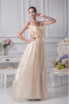 Floor-Length Beading Silk like Satin South Korean Voile Long Prom Evening Bridesmaid Dresses 02020184