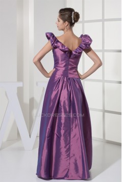 Floor-Length Satin Taffeta Sleeveless A-Line Prom/Formal Evening Dresses 02020192